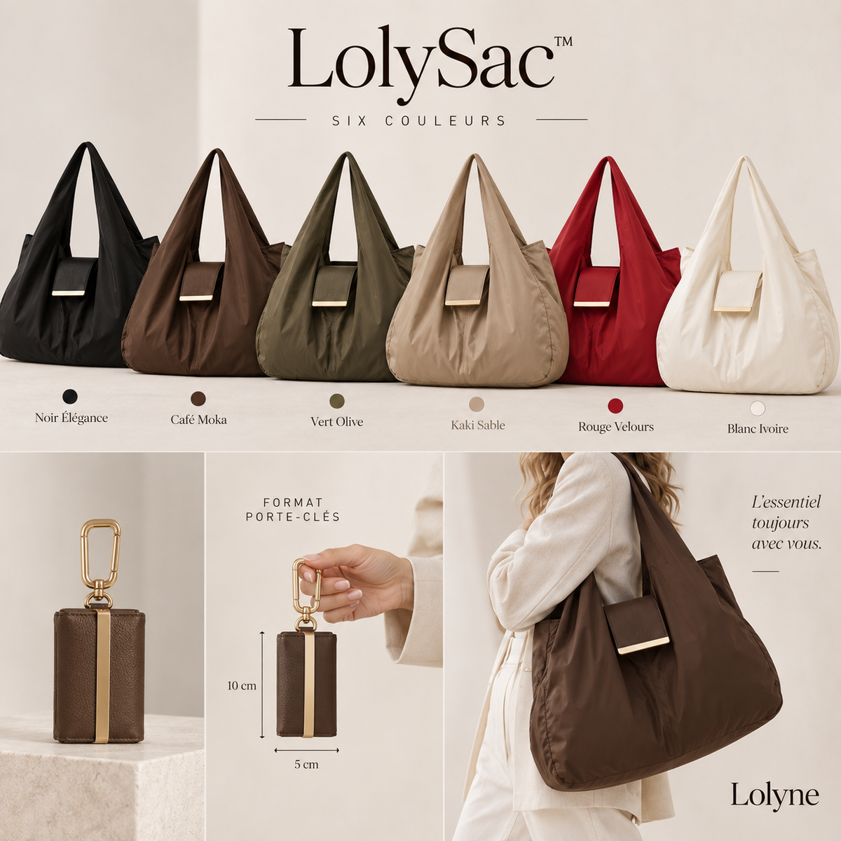LolySac™️ – Sac porte-clés pliable & réutilisable