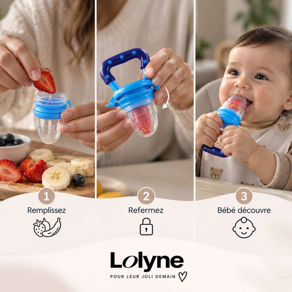 LolyMiam™ – Grignoteuse bébé en silicone